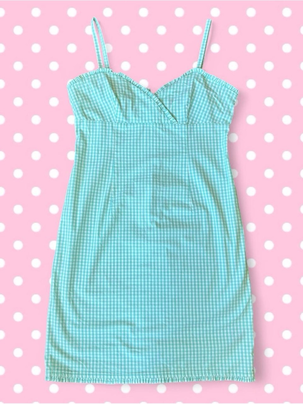 Tommy Hilfiger Aqua Gingham Midi Dress